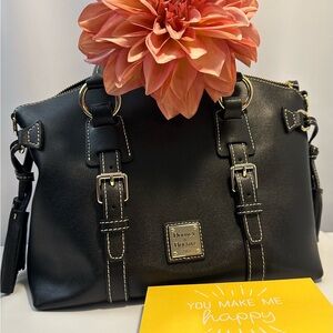 Dooney and Bourke Domed Buckle Leather Satchel